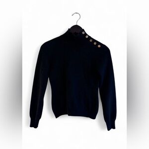 Lauren Ralph Lauren Black 100% Cashmere Pullover Sweater Mock Neck Women’s S